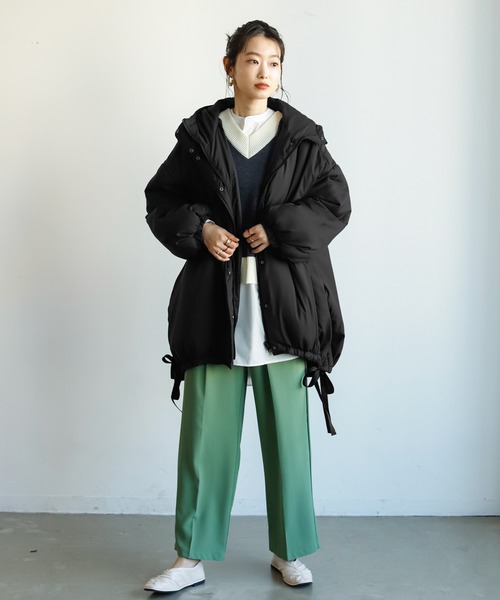 Birthday room（バースデイルーム）の「大人カジュアルにぴったり。モンスターオーバーシルエットパーカーコート（モッズコート・レディース・ブラック/カーキ・FREE）」の3枚目の写真