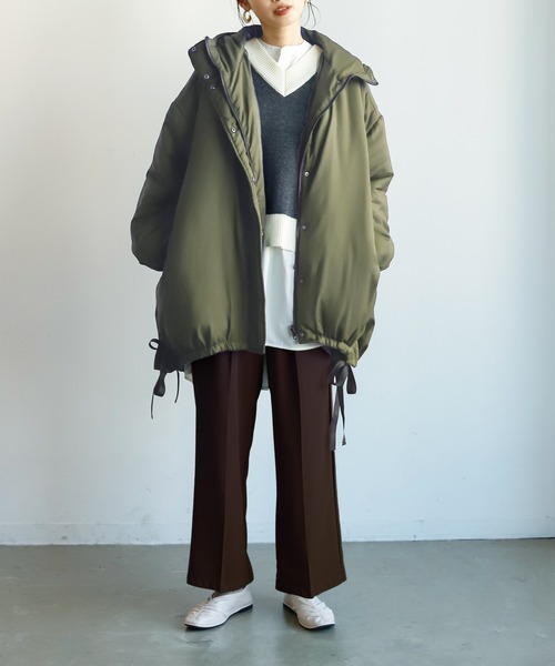 Birthday room（バースデイルーム）の「大人カジュアルにぴったり。モンスターオーバーシルエットパーカーコート（モッズコート・レディース・ブラック/カーキ・FREE）」の16枚目の写真