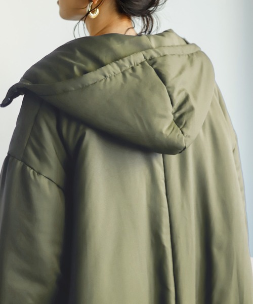 Birthday room（バースデイルーム）の「大人カジュアルにぴったり。モンスターオーバーシルエットパーカーコート（モッズコート・レディース・ブラック/カーキ・FREE）」の8枚目の写真