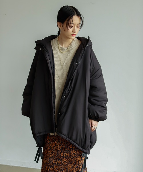 Birthday room（バースデイルーム）の「大人カジュアルにぴったり。モンスターオーバーシルエットパーカーコート（モッズコート・レディース・ブラック/カーキ・FREE）」の19枚目の写真