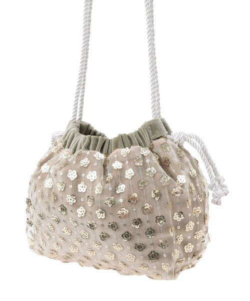 merry jenny（メリージェニー）の「flowerスパンコールポシェット（ショルダーバッグ・レディース・ブラック/ベージュ・FREE）」の12枚目の写真