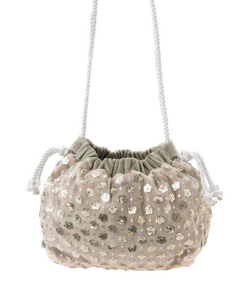 merry jenny（メリージェニー）の「flowerスパンコールポシェット（ショルダーバッグ・レディース・ブラック/ベージュ・FREE）」の3枚目の写真