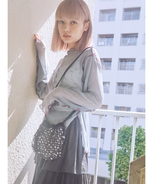 merry jenny（メリージェニー）の「flowerスパンコールポシェット（ショルダーバッグ・レディース・ブラック/ベージュ・FREE）」の14枚目の写真