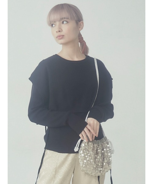 merry jenny（メリージェニー）の「flowerスパンコールポシェット（ショルダーバッグ・レディース・ブラック/ベージュ・FREE）」の17枚目の写真