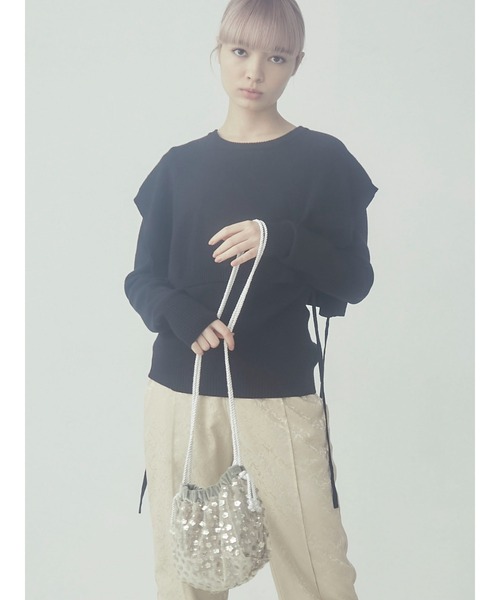 merry jenny（メリージェニー）の「flowerスパンコールポシェット（ショルダーバッグ・レディース・ブラック/ベージュ・FREE）」の18枚目の写真