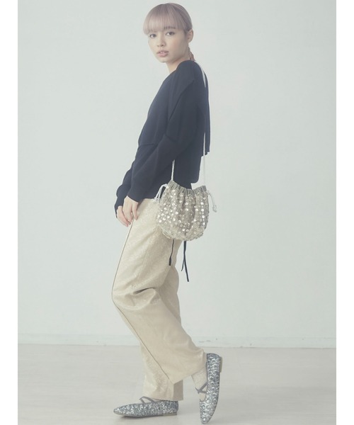 merry jenny（メリージェニー）の「flowerスパンコールポシェット（ショルダーバッグ・レディース・ブラック/ベージュ・FREE）」の22枚目の写真