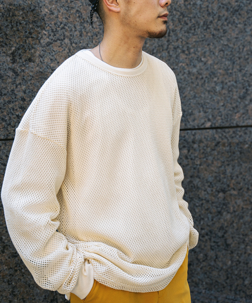JOINT WORKS(ジョイントワークス)の「JW-メッシュ&カットソー 2IN SET(Tシャツ/カットソー・メンズ・サックスブルー/アイボリー/ブラック系その他・MEDIUM/LARGE)」の2枚目の写真