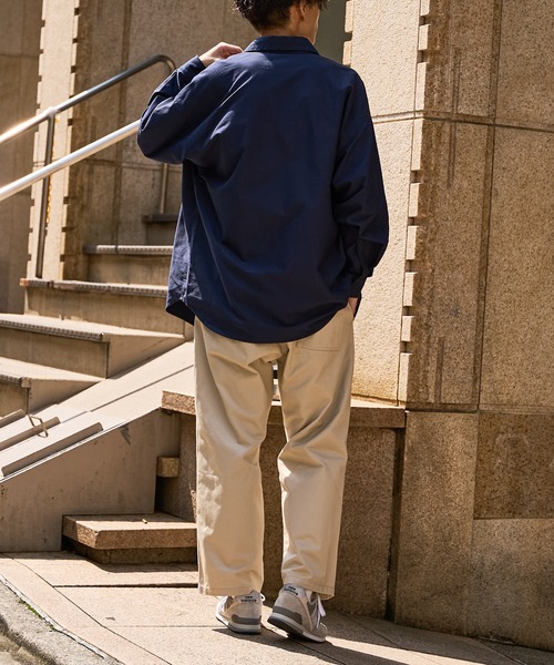 PUBLUX（パブリュクス）の「【PUBLUX/パブリュクス】ビッグシルエット CPOシャツ/オーバーサイズシャツ（シャツ/ブラウス・メンズ・ホワイト/ネイビー/サックスブルー・マルチサイズ）」の6枚目の写真