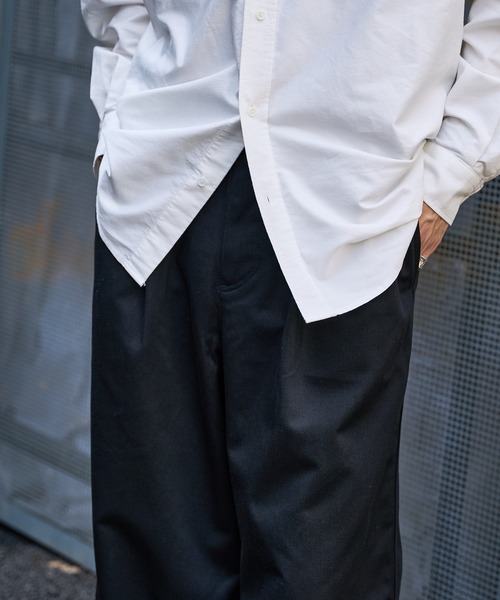 PUBLUX（パブリュクス）の「【PUBLUX/パブリュクス】ビッグシルエット CPOシャツ/オーバーサイズシャツ（シャツ/ブラウス・メンズ・ホワイト/ネイビー/サックスブルー・マルチサイズ）」の4枚目の写真