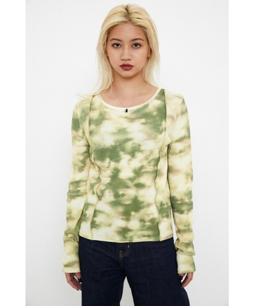 トップス LAGUA GEM TIE DYE TURTLE KNIT トップス LAGUA GEM TIE DYE TURTLE KNIT LAGUA GEM | BACK TIE