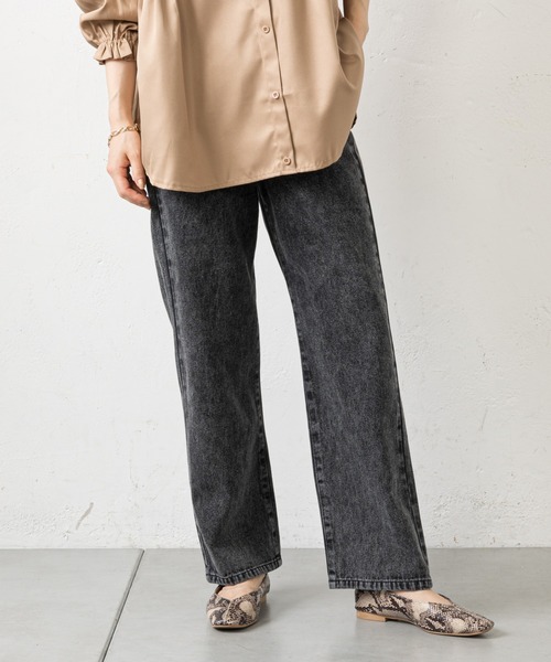 prose verse（プロズヴェール）の「デニムXツイル/ストレートパンツ（その他パンツ・レディース・ブラック/ブルー/アイボリー/ブラック系その他・MEDIUM）」の4枚目の写真