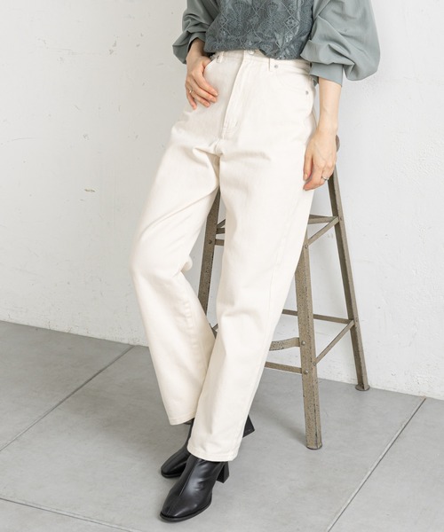 prose verse（プロズヴェール）の「デニムXツイル/ストレートパンツ（その他パンツ・レディース・ブラック/ブルー/アイボリー/ブラック系その他・MEDIUM）」の2枚目の写真