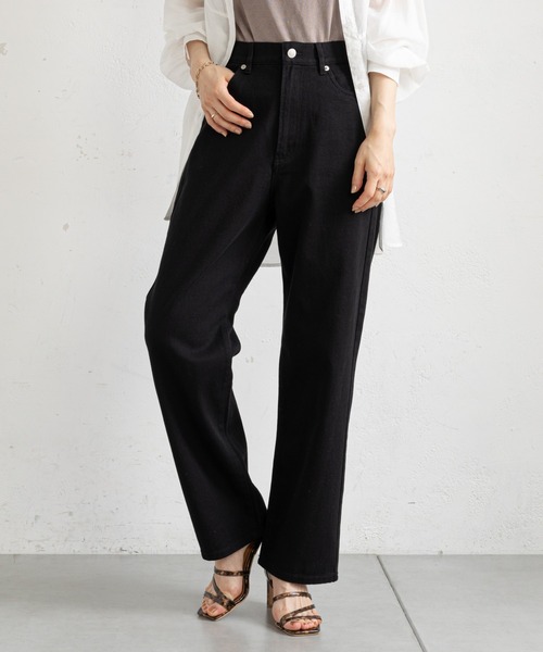 prose verse（プロズヴェール）の「デニムXツイル/ストレートパンツ（その他パンツ・レディース・ブラック/ブルー/アイボリー/ブラック系その他・MEDIUM）」の3枚目の写真
