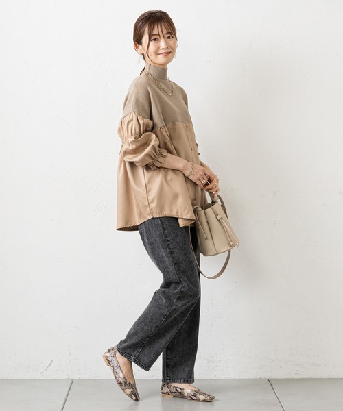 prose verse（プロズヴェール）の「デニムXツイル/ストレートパンツ（その他パンツ・レディース・ブラック/ブルー/アイボリー/ブラック系その他・MEDIUM）」の5枚目の写真