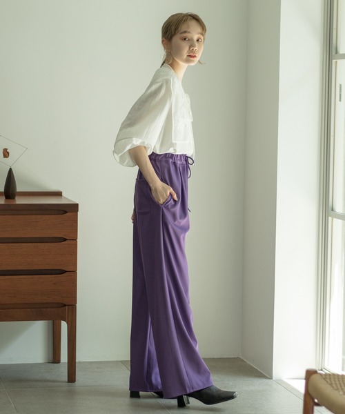 Kastane(カスタネ)の「カラバリタックジャージーパンツ(その他パンツ・レディース・ブラック/パープル/ブラウン/グリーン/アイボリー・1/2)」の20枚目の写真