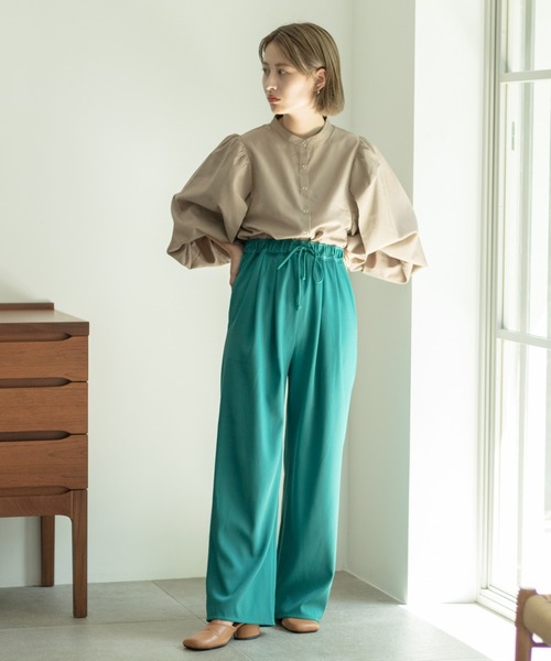 Kastane(カスタネ)の「カラバリタックジャージーパンツ(その他パンツ・レディース・ブラック/パープル/ブラウン/グリーン/アイボリー・1/2)」の6枚目の写真