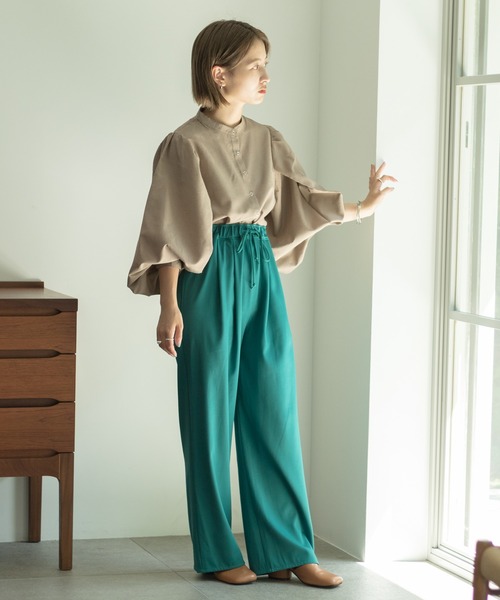 Kastane(カスタネ)の「カラバリタックジャージーパンツ(その他パンツ・レディース・ブラック/パープル/ブラウン/グリーン/アイボリー・1/2)」の10枚目の写真