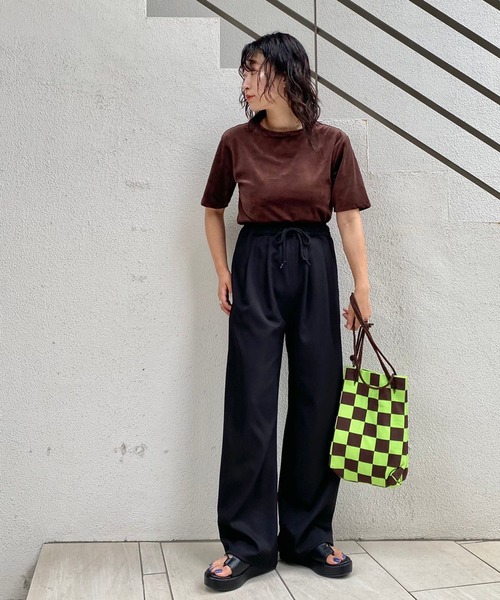 Kastane(カスタネ)の「カラバリタックジャージーパンツ(その他パンツ・レディース・ブラック/パープル/ブラウン/グリーン/アイボリー・1/2)」の9枚目の写真