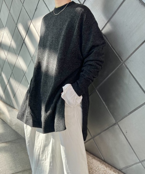 fukuu(フクウ)の「【セットアップ対応可】 リサイクルウール サイドスリットニットトップス(その他トップス・レディース・ブラウン/チャコールグレー/ライム・FREE)」の13枚目の写真