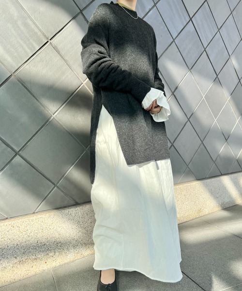 fukuu(フクウ)の「【セットアップ対応可】 リサイクルウール サイドスリットニットトップス(その他トップス・レディース・ブラウン/チャコールグレー/ライム・FREE)」の14枚目の写真