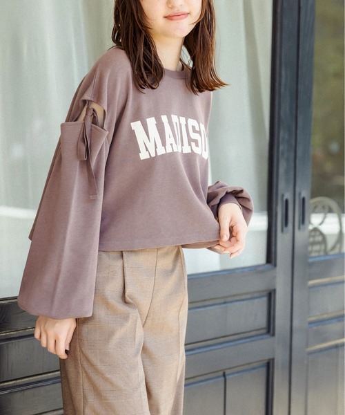 OLIVE des OLIVE（オリーブデオリーブ）の「肩開き裏毛プルオーバー（スウェット・レディース・アイボリー/ブラウン/ミント・FREE）」の3枚目の写真