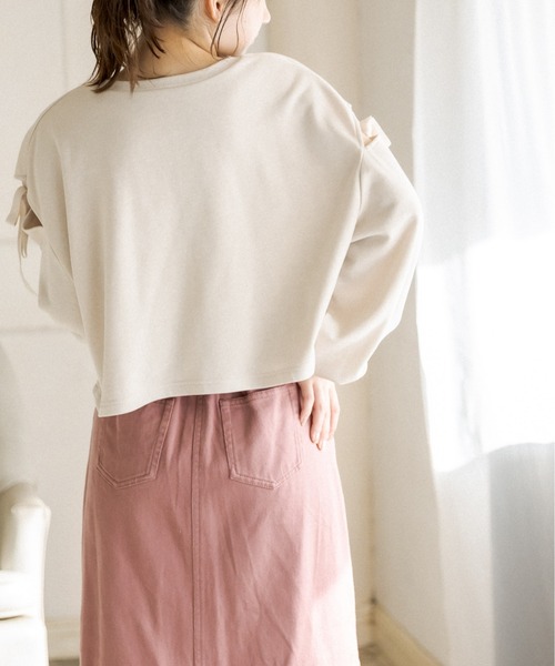 OLIVE des OLIVE（オリーブデオリーブ）の「肩開き裏毛プルオーバー（スウェット・レディース・アイボリー/ブラウン/ミント・FREE）」の8枚目の写真