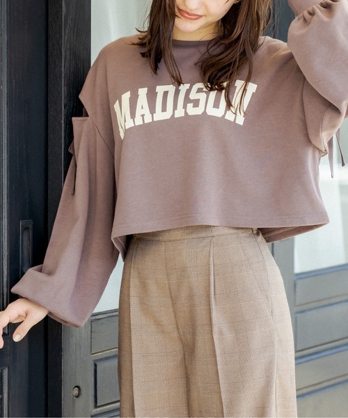 OLIVE des OLIVE（オリーブデオリーブ）の「肩開き裏毛プルオーバー（スウェット・レディース・アイボリー/ブラウン/ミント・FREE）」の10枚目の写真