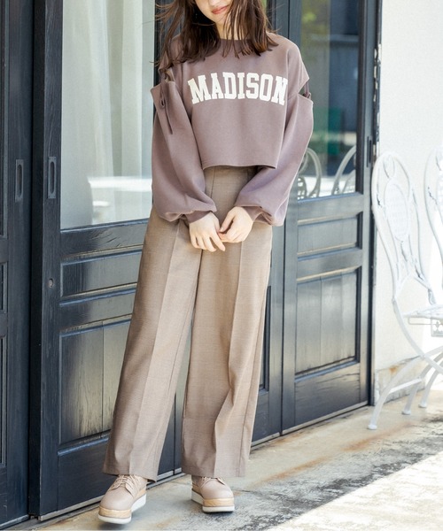 OLIVE des OLIVE（オリーブデオリーブ）の「肩開き裏毛プルオーバー（スウェット・レディース・アイボリー/ブラウン/ミント・FREE）」の12枚目の写真