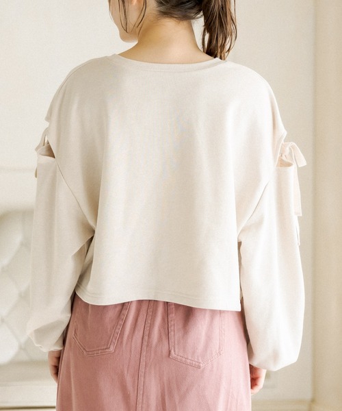 OLIVE des OLIVE（オリーブデオリーブ）の「肩開き裏毛プルオーバー（スウェット・レディース・アイボリー/ブラウン/ミント・FREE）」の15枚目の写真