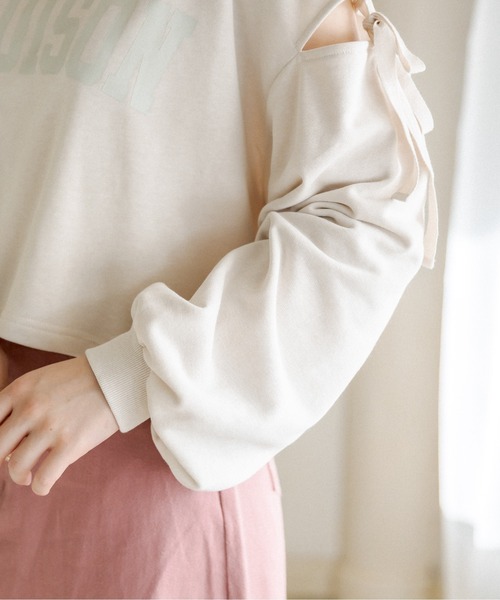 OLIVE des OLIVE（オリーブデオリーブ）の「肩開き裏毛プルオーバー（スウェット・レディース・アイボリー/ブラウン/ミント・FREE）」の20枚目の写真