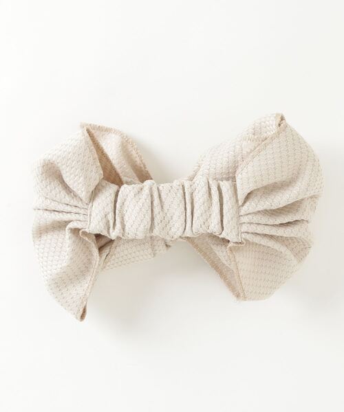 yield（イールド）の「【Lovable】Solid Ribbon HairBand  BATT-17549（ヘアバンド・レディース・ブラック/ベージュ・FREE）」の3枚目の写真