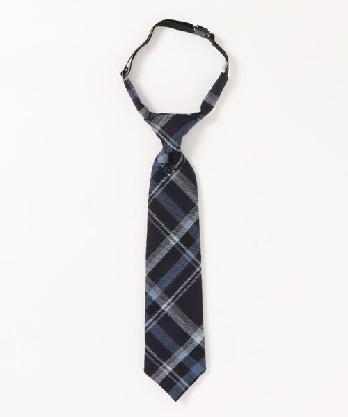 pom ponette junior（ポンポネットジュニア）の「綾織チェックネクタイ（ネクタイ・キッズ・ネイビー/ダークブルー・FREE）」の4枚目の写真