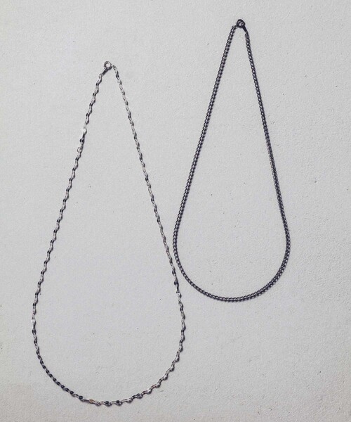 and cloud（アンドクラウド）の「Foxtail Chain/Petal Chain Set Necklace（ネックレス・レディース・ブラック系その他/シルバー系その他・FREE）」の4枚目の写真