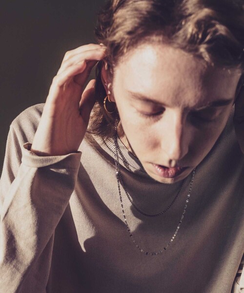 and cloud（アンドクラウド）の「Foxtail Chain/Petal Chain Set Necklace（ネックレス・レディース・ブラック系その他/シルバー系その他・FREE）」の6枚目の写真