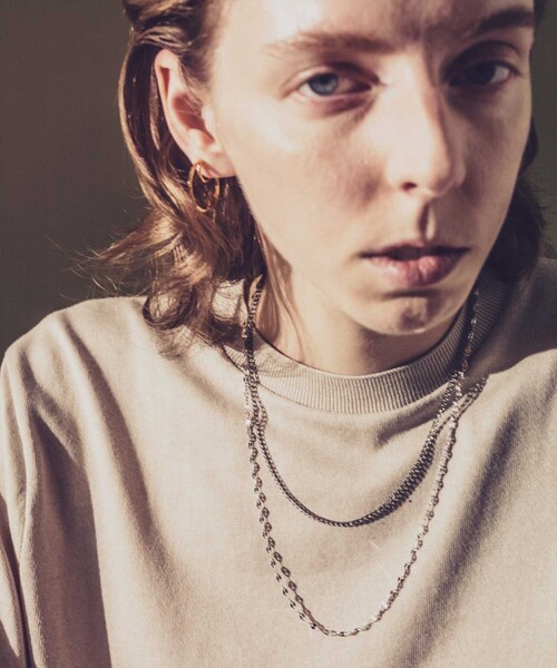 and cloud（アンドクラウド）の「Foxtail Chain/Petal Chain Set Necklace（ネックレス・レディース・ブラック系その他/シルバー系その他・FREE）」の7枚目の写真