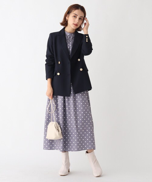 AG by aquagirl（エージーバイアクアガール）の「◆ポルカドットギャザーワンピース【WEB限定サイズ】（ワンピース・レディース・ブラック系/グリーン系その他2/ライトパープル・36/38/40）」の8枚目の写真