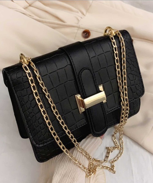 LUGG NAGG（ラグナグ）の「クロコ風フロントベルトショルダーバッグ（ショルダーバッグ・レディース・ブラウン/ライトグリーン/ブラック/オフホワイト・FREE）」の3枚目の写真