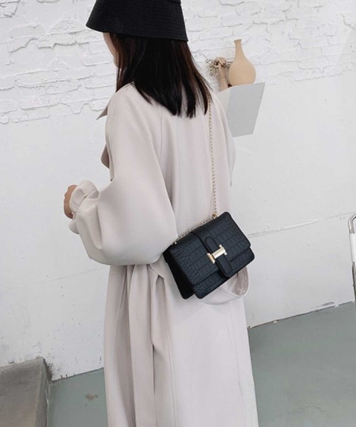 LUGG NAGG（ラグナグ）の「クロコ風フロントベルトショルダーバッグ（ショルダーバッグ・レディース・ブラウン/ライトグリーン/ブラック/オフホワイト・FREE）」の14枚目の写真