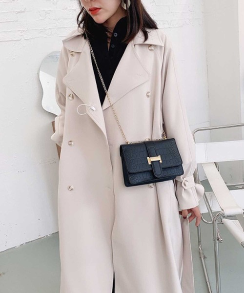 LUGG NAGG（ラグナグ）の「クロコ風フロントベルトショルダーバッグ（ショルダーバッグ・レディース・ブラウン/ライトグリーン/ブラック/オフホワイト・FREE）」の10枚目の写真