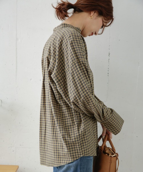 URBAN RESEARCH DOORS(アーバンリサーチドアーズ)の「コットンウールチェックシャツ(シャツ/ブラウス・レディース・グリーン系その他/ブルー系その他・ONE)」の7枚目の写真