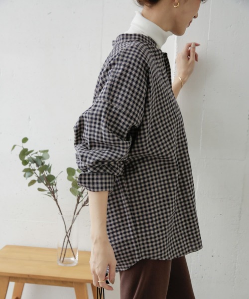 URBAN RESEARCH DOORS(アーバンリサーチドアーズ)の「コットンウールチェックシャツ(シャツ/ブラウス・レディース・グリーン系その他/ブルー系その他・ONE)」の15枚目の写真
