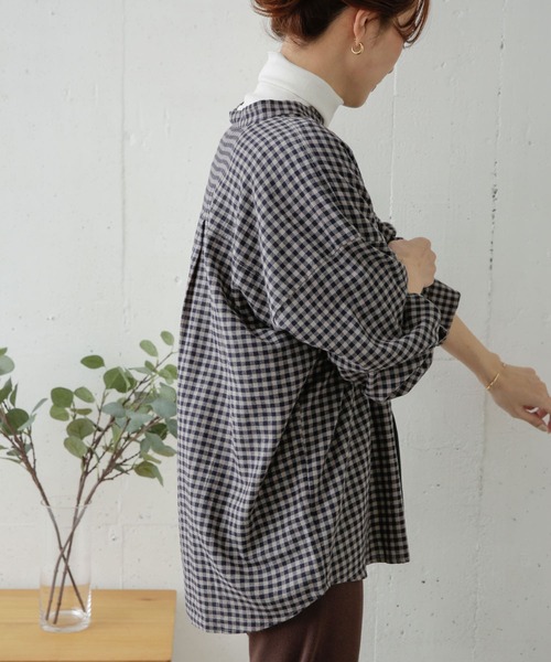 URBAN RESEARCH DOORS(アーバンリサーチドアーズ)の「コットンウールチェックシャツ(シャツ/ブラウス・レディース・グリーン系その他/ブルー系その他・ONE)」の16枚目の写真