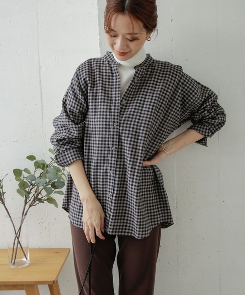 URBAN RESEARCH DOORS(アーバンリサーチドアーズ)の「コットンウールチェックシャツ(シャツ/ブラウス・レディース・グリーン系その他/ブルー系その他・ONE)」の18枚目の写真