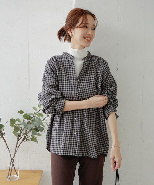 URBAN RESEARCH DOORS(アーバンリサーチドアーズ)の「コットンウールチェックシャツ(シャツ/ブラウス・レディース・グリーン系その他/ブルー系その他・ONE)」の19枚目の写真