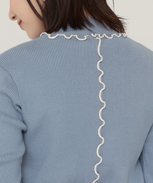 N.（N. Natural Beauty Basic）（エヌエヌナチュラルビューティーベーシック）の「◆メロウハイネックリブニット（ニット/セーター・レディース・ブラック/オフホワイト/ブルー・MEDIUM）」の13枚目の写真