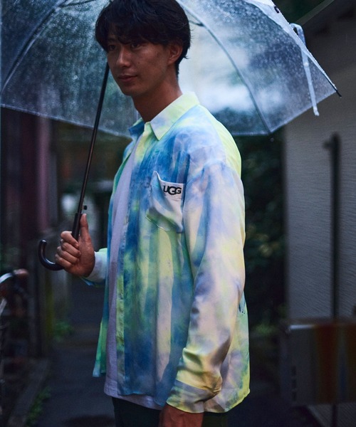 UGG（アグ）の「UGG@mos×伊東楓 グラフィック タイダイシースルーシャツ / アグ × イトウカエデ グラフィック タイダイ シースルーシャツ（シャツ/ブラウス・メンズ・ピンク/ブルー/グリーン・M/L/XL）」の20枚目の写真