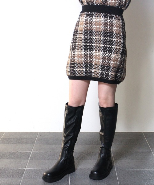 one way（ワンウェイ）の「【oneway】チェックツイードニットスカート（スカート・レディース・ホワイト/ブラック/ベージュ・FREE）」の9枚目の写真