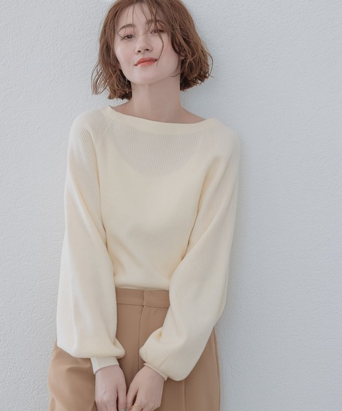 A part by（アパートバイ）の「12Gリブパフソデプルオーバー_長袖