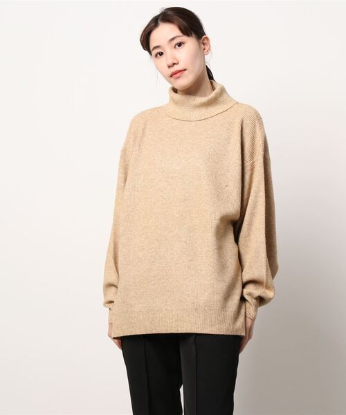 Samansa Mos2（サマンサ モスモス）の「【シアバター】タートルゆるニット（ニット/セーター・レディース・オフホワイト/グリーン/グレー/チャコール/ピンク/ベージュ・ﾌﾘ-）」の7枚目の写真