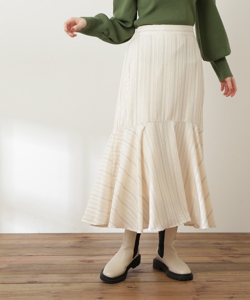 N.(N. Natural Beauty Basic)(エヌエヌナチュラルビューティーベーシック)の「◆フレアヘムロングスカート(スカート・レディース・オフホワイト/ブルー/オレンジ・MEDIUM)」の11枚目の写真